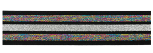 Linning elastik - fed stribet lurex elastik 4 cm (nederst)